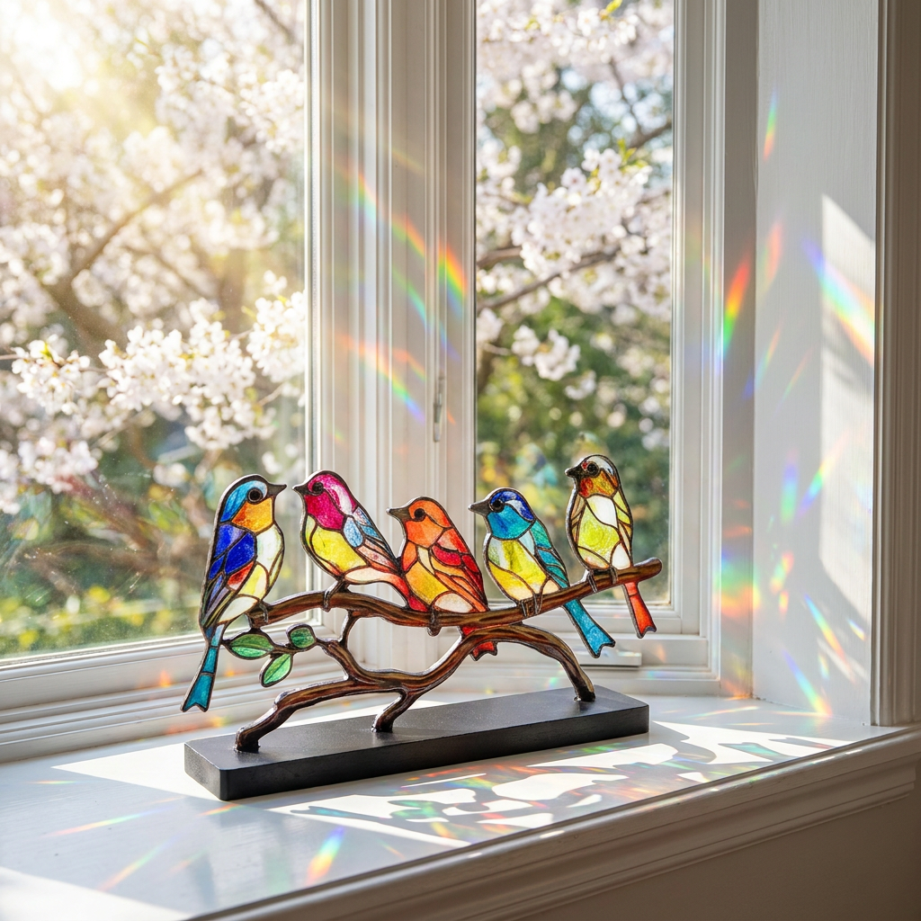 Handmade Glass Bird Display