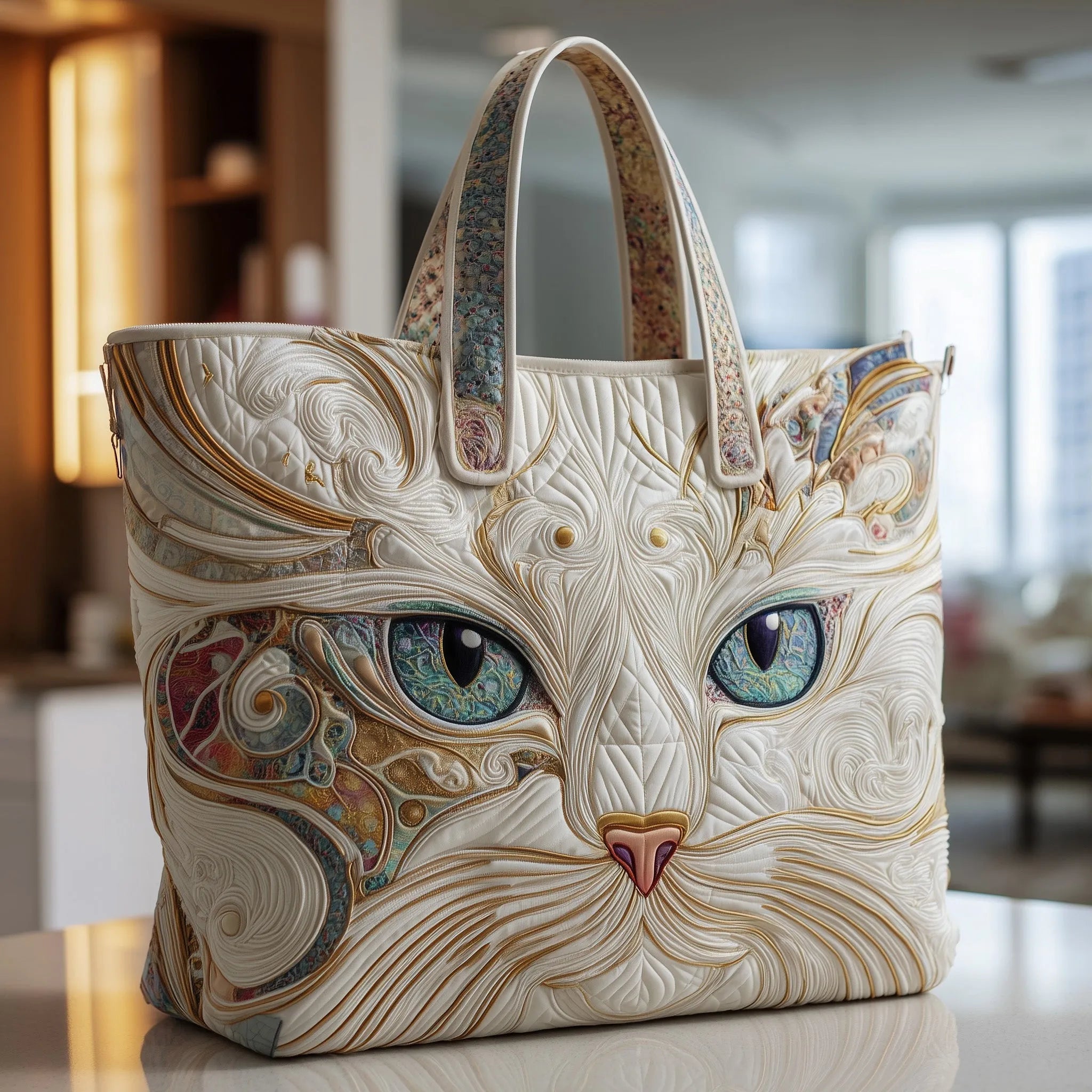 Cat Tote Bag - Beige