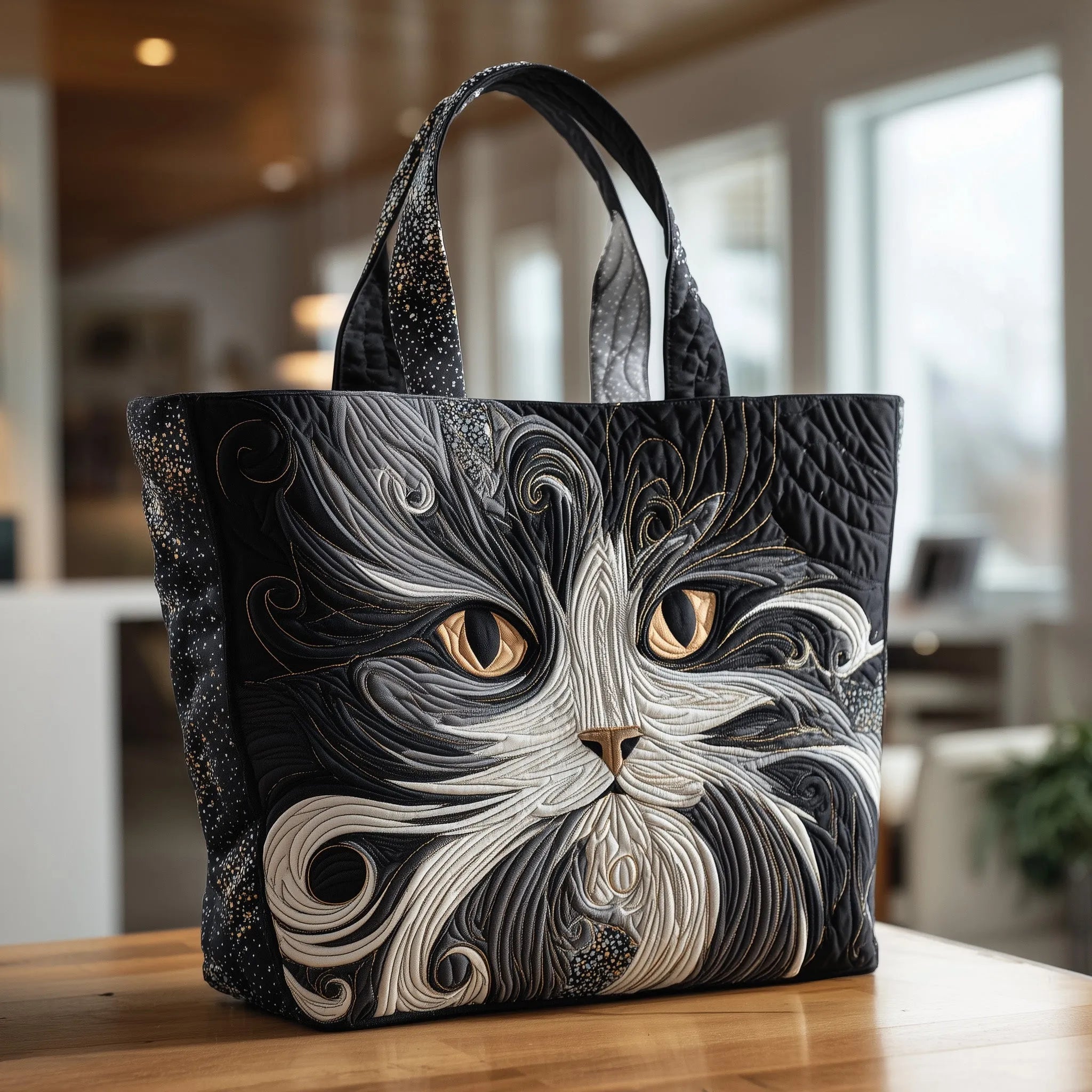 Cat Tote Bag - Black