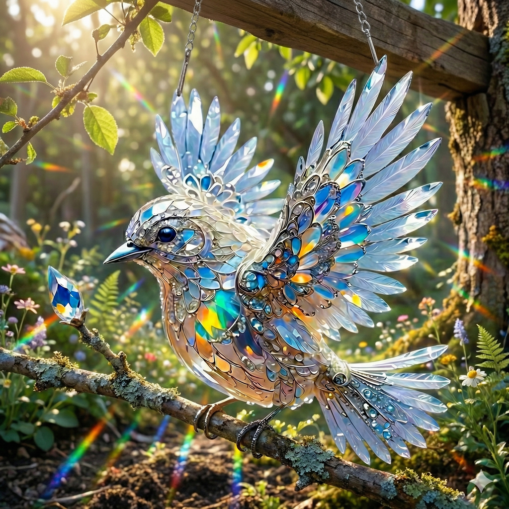 Handmade Glass Kingfisher detail